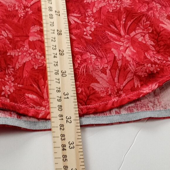 Tommy Bahama Mens Ohio State Buckeyes 100% Silk Hawaiian Shirt XL Red Tropical - Picture 9 of 10